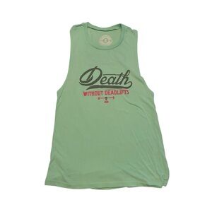 Women’s Lifting Mint Green Tank Top “Death Without Deadlifts” size small